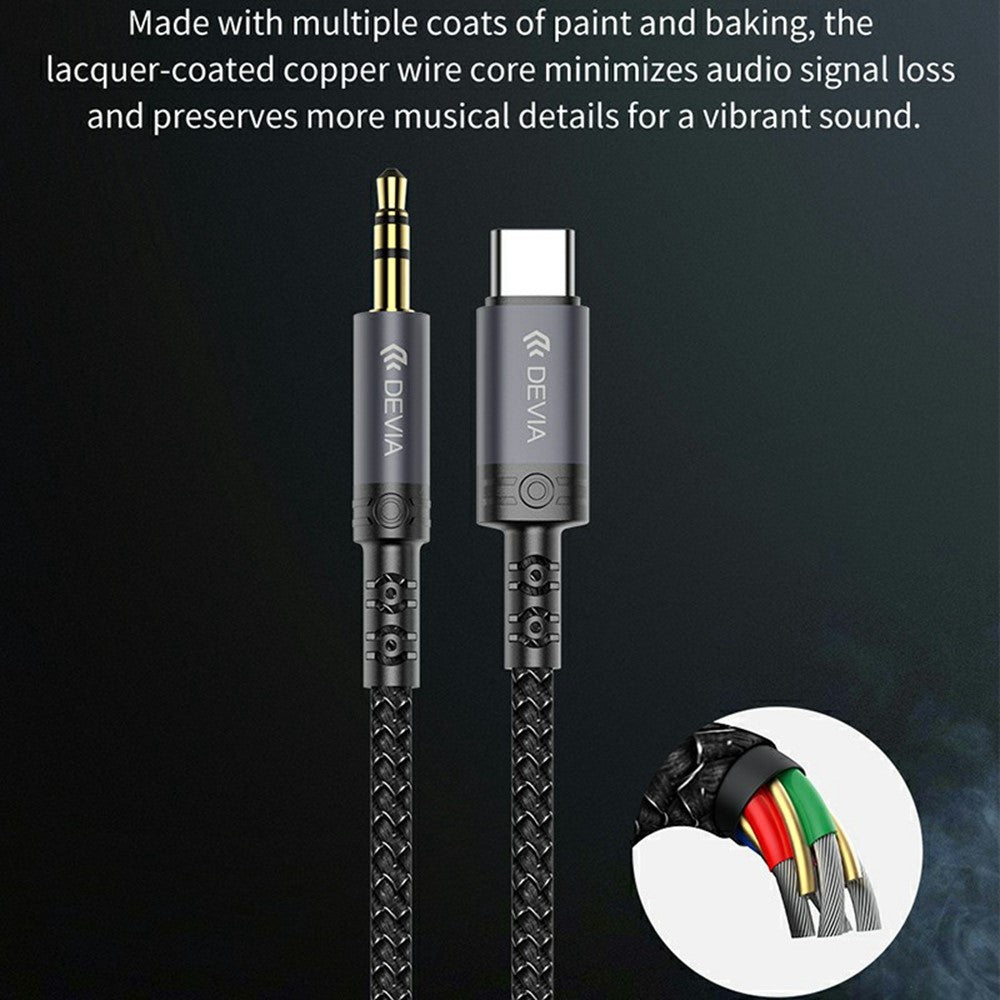 DEVIA EC620 1m Ipure Series Type-C to 3.5mm Audio Cable Braided Nylon Audio Cable