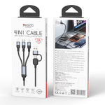 YESIDO CA203 USB-A / USB-C til iP / USB-C / Micro Hurtigopladningskabel Flettet Opladerkabel til iPhone Samsung Huawei Xiaomi