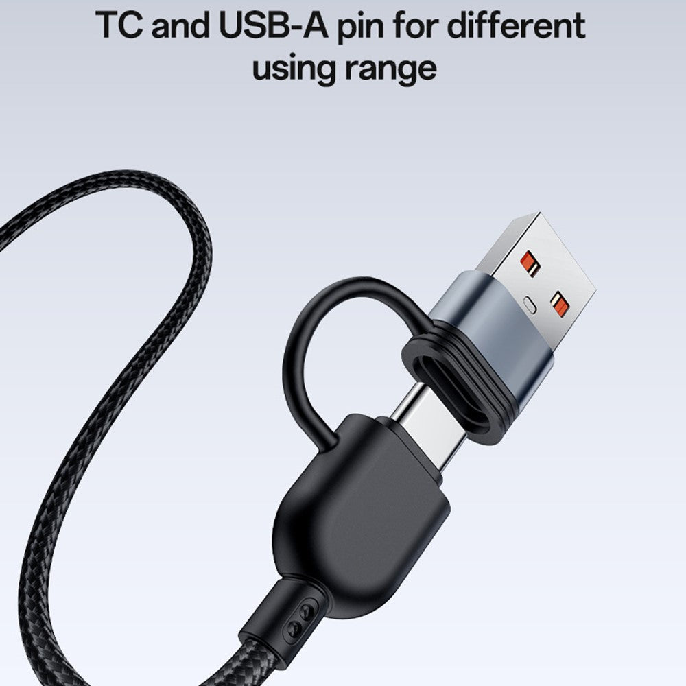 YESIDO CA203 USB-A / USB-C til iP / USB-C / Micro Hurtigopladningskabel Flettet Opladerkabel til iPhone Samsung Huawei Xiaomi