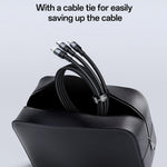 YESIDO CA203 USB-A / USB-C til iP / USB-C / Micro Hurtigopladningskabel Flettet Opladerkabel til iPhone Samsung Huawei Xiaomi