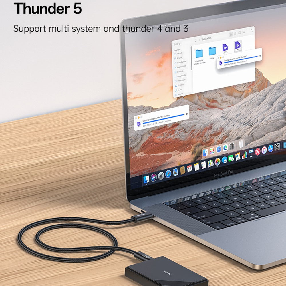 YESIDO CA211 Thunderbolt 5 USB-C to USB-C Cable 80Gbps 240W Fast Charging 16K Video Cable