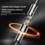 AZEADA AZ-B11th 1,5 m 4-i-1 USB-C / USB-A til USB-C / iP 60 W flettet data-kabel til hurtig opladning