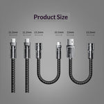AZEADA AZ-B11th 1,5 m 4-i-1 USB-C / USB-A til USB-C / iP 60 W flettet data-kabel til hurtig opladning