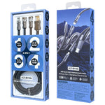 AZEADA AZ-B11th 1,5 m 4-i-1 USB-C / USB-A til USB-C / iP 60 W flettet data-kabel til hurtig opladning