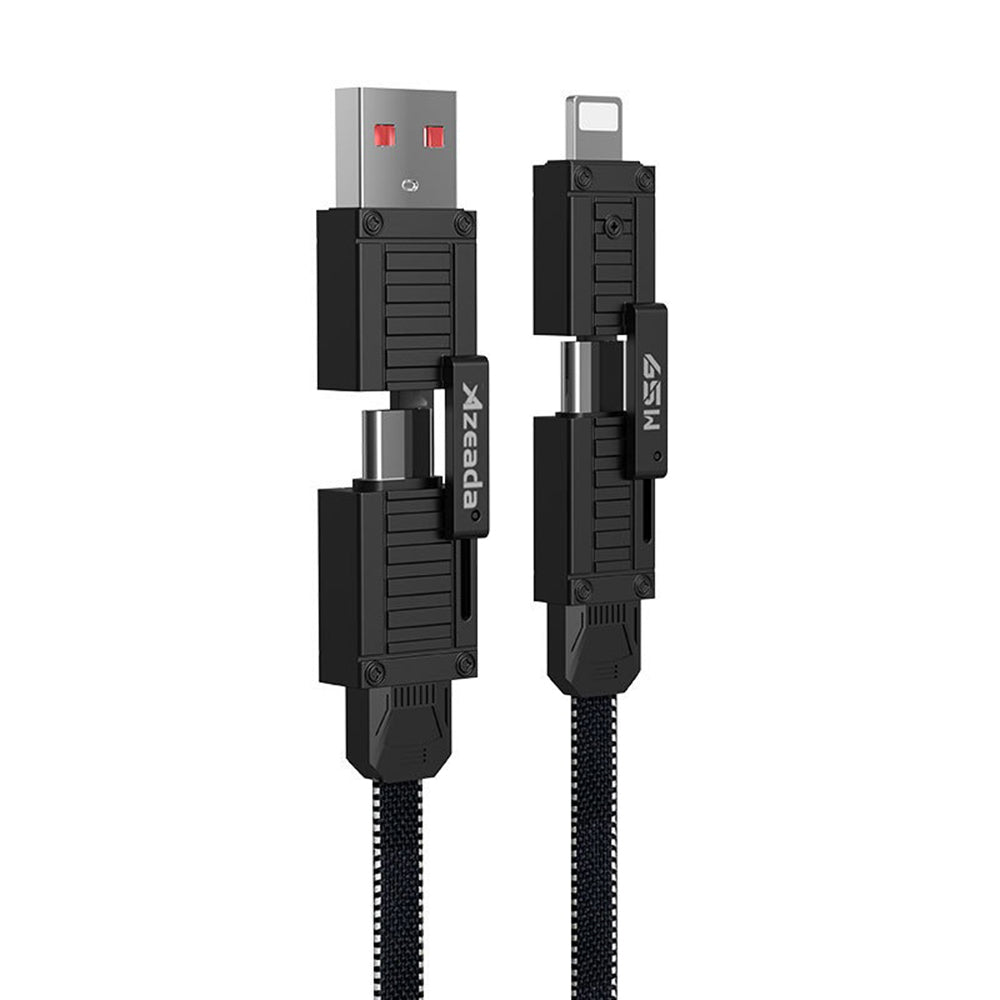 AZEADA AZ-B06th 1.5m USB-A/USB-C to USB-C/iP Braided Data Cable 65W Fast Charging Cable