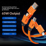 AZEADA AZ-B06th 1.5m USB-A/USB-C to USB-C/iP Braided Data Cable 65W Fast Charging Cable