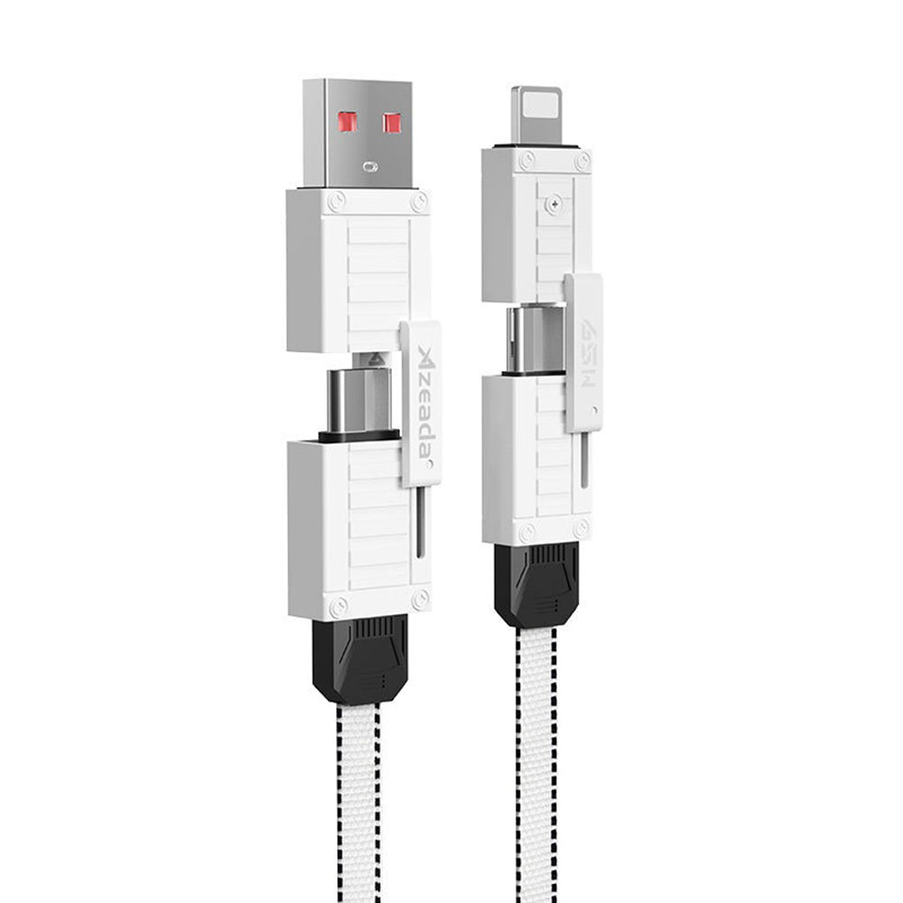 AZEADA AZ-B06th 1.5m USB-A/USB-C to USB-C/iP Braided Data Cable 65W Fast Charging Cable