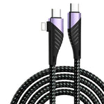 2m 2 in 1 USB-C to USB-C + Lightning Cable PD 65W + PD 27W Fast Charging Data Cord