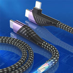 2m 2 in 1 USB-C to USB-C + Lightning Cable PD 65W + PD 27W Fast Charging Data Cord