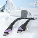 2m 2 in 1 USB-C to USB-C + Lightning Cable PD 65W + PD 27W Fast Charging Data Cord