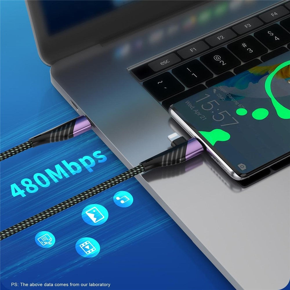 2m 2 in 1 USB-C to USB-C + Lightning Cable PD 65W + PD 27W Fast Charging Data Cord