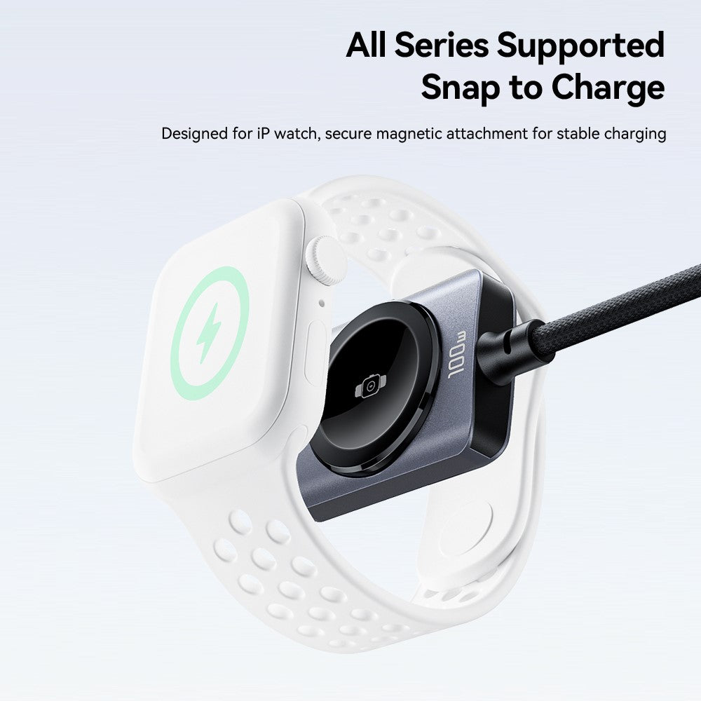ESSAGER 2 in 1 100W Fast Charging Type-C to Type-C + Magnetic Wireless Charger for Apple Watch with 1m Cable