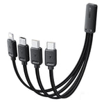 ESSAGER 4 in 1 Cable Type-C to 2 Type-C Micro iP (5-14) 3A Fast Charging Cable 16cm