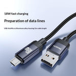 YESIDO CA204M 1m USB A til Micro USB Kabel 18W Hurtigopladende Flettet Datakabel til Samsung / Xiaomi / Motorola