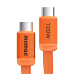 MOMAX DC88 1m 100W USB-C til USB-C Magnetisk Flettet Kabel Fladt Lade- og Datakabel til MacBook iPhone Huawei iPad Samsung