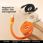 MOMAX DC88 1m 100W USB-C til USB-C Magnetisk Flettet Kabel Fladt Lade- og Datakabel til MacBook iPhone Huawei iPad Samsung