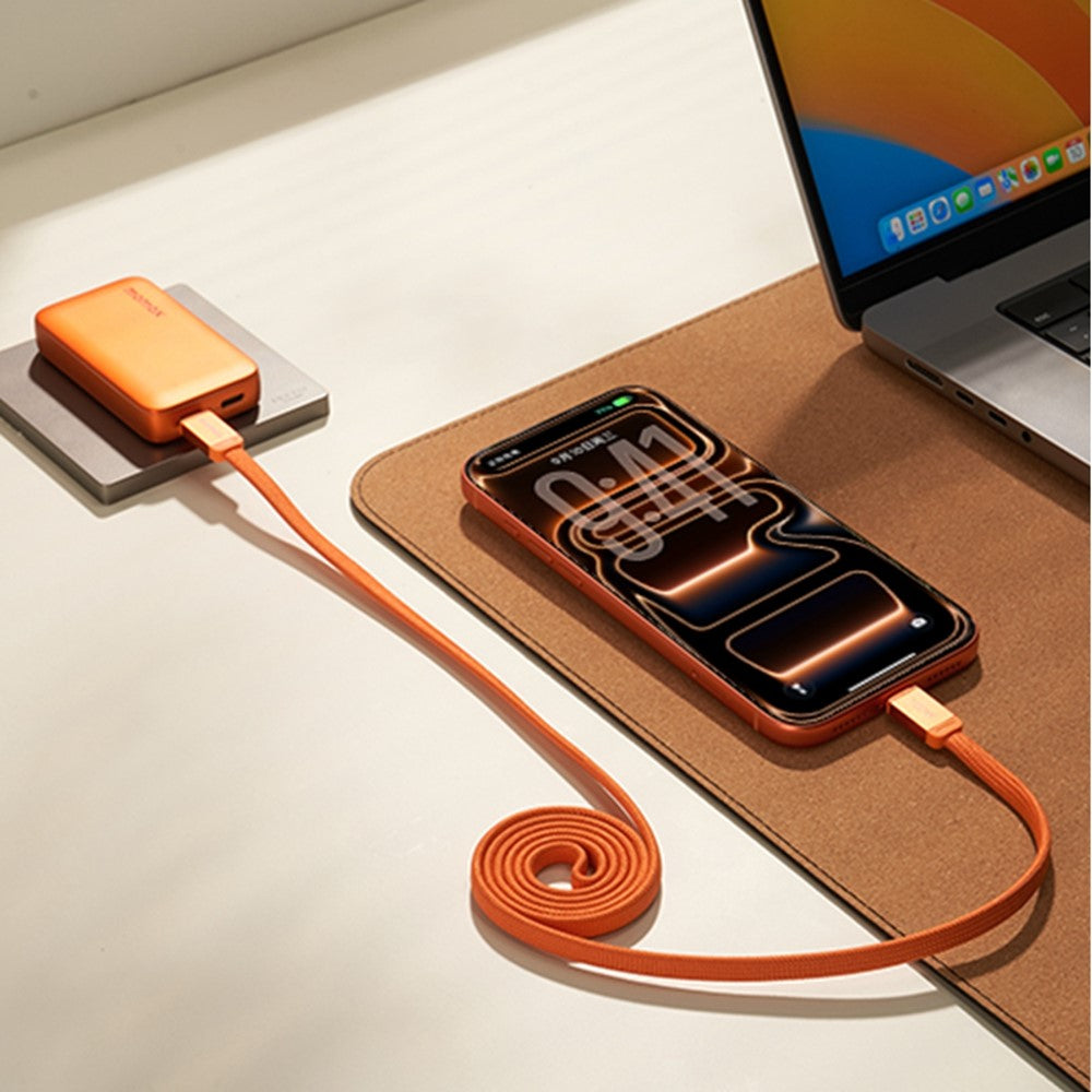 MOMAX DC88 1m 100W USB-C til USB-C Magnetisk Flettet Kabel Fladt Lade- og Datakabel til MacBook iPhone Huawei iPad Samsung