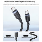 YESIDO CA205 PD 60W Fast Charging Spring Cable Type-C to Type-C Data Cable for CarPlay/HiCar/CarLife