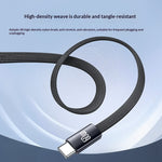 YESIDO CA206 1.2m USB-C to USB-C Cable PD 60W Fast Charging Braided Flat Data Cable
