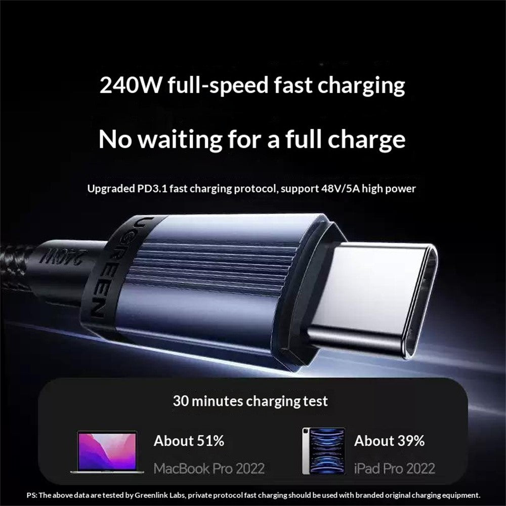UGREEN L532 65907 1m USB-C to USB-C Cable PD 3.1 240W Fast Charging Nylon Braided Data Cable