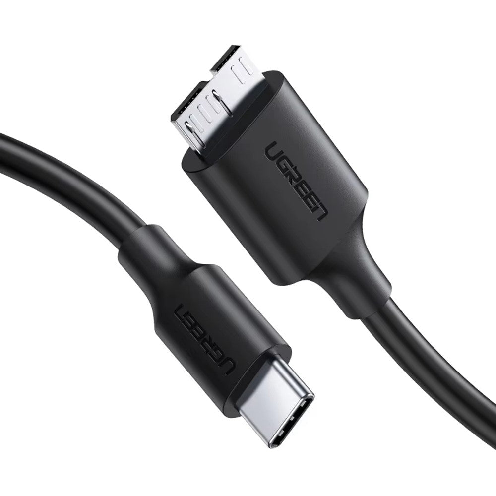 UGREEN 90996 50 cm Type-C til Micro-B USB 3.0-kabel 3A hurtigopladning 5 Gbps dataoverførselsledning til ekstern harddisk
