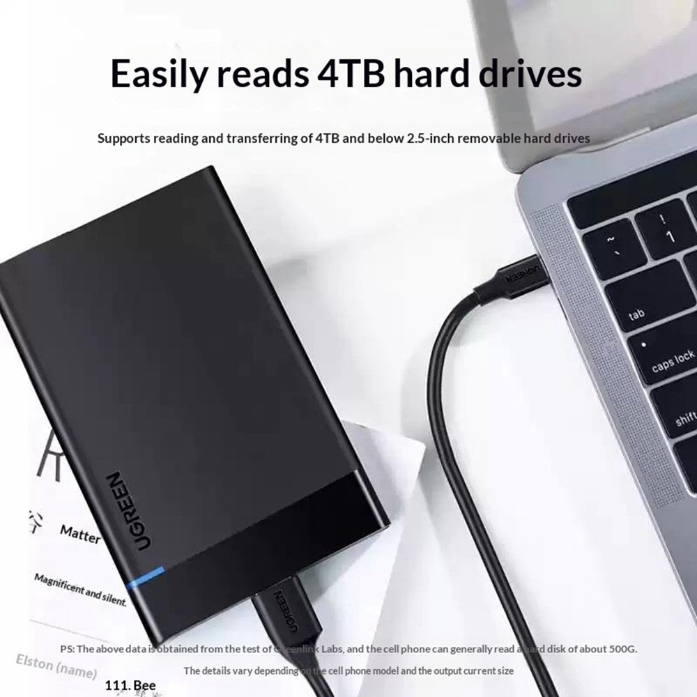 UGREEN 90996 50 cm Type-C til Micro-B USB 3.0-kabel 3A hurtigopladning 5 Gbps dataoverførselsledning til ekstern harddisk