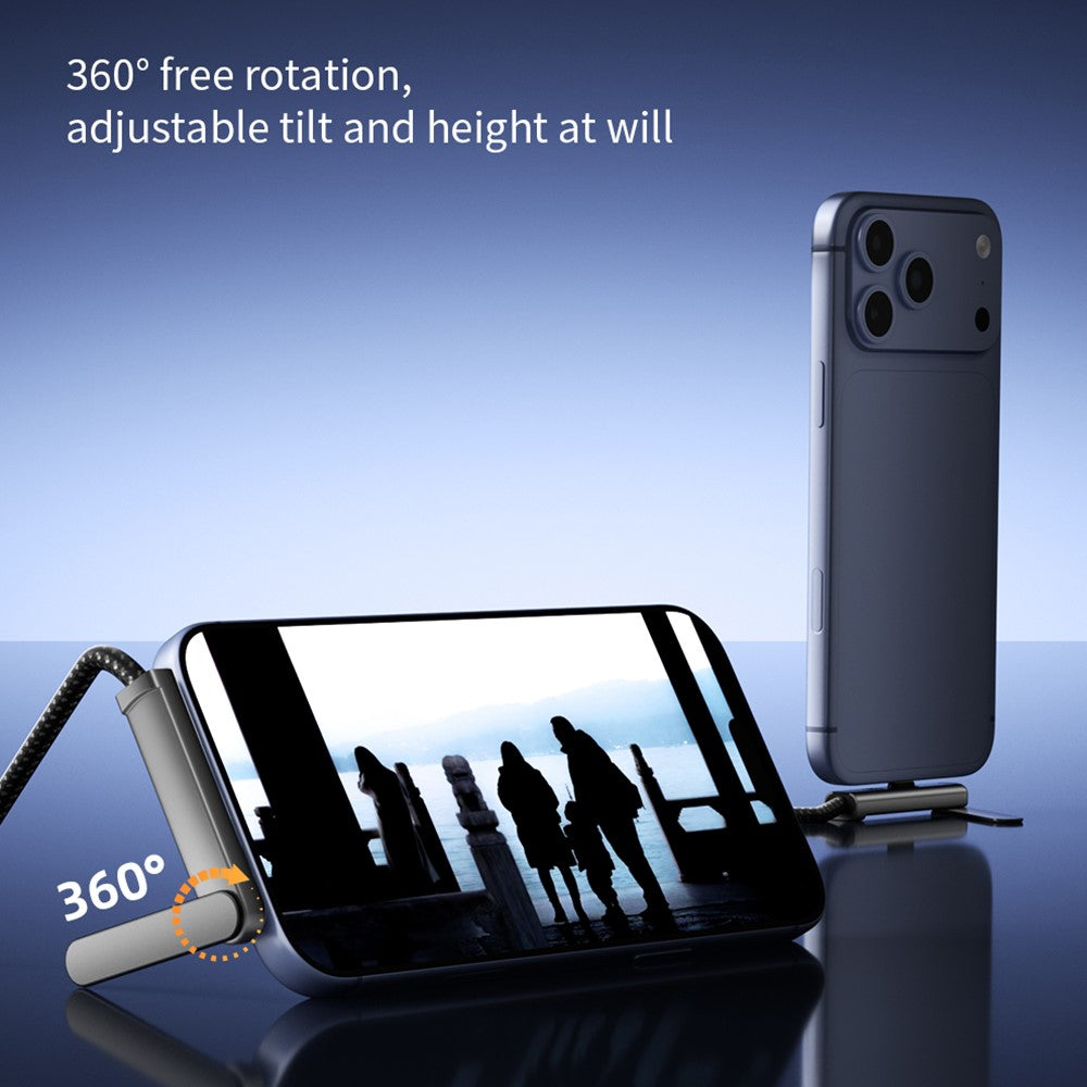 2m USB-C 3.2 Cable with Foldable Stand 4K / 60Hz 20Gbps Data Transfer PD 100W Fast Charging Wire for Phone Tablet
