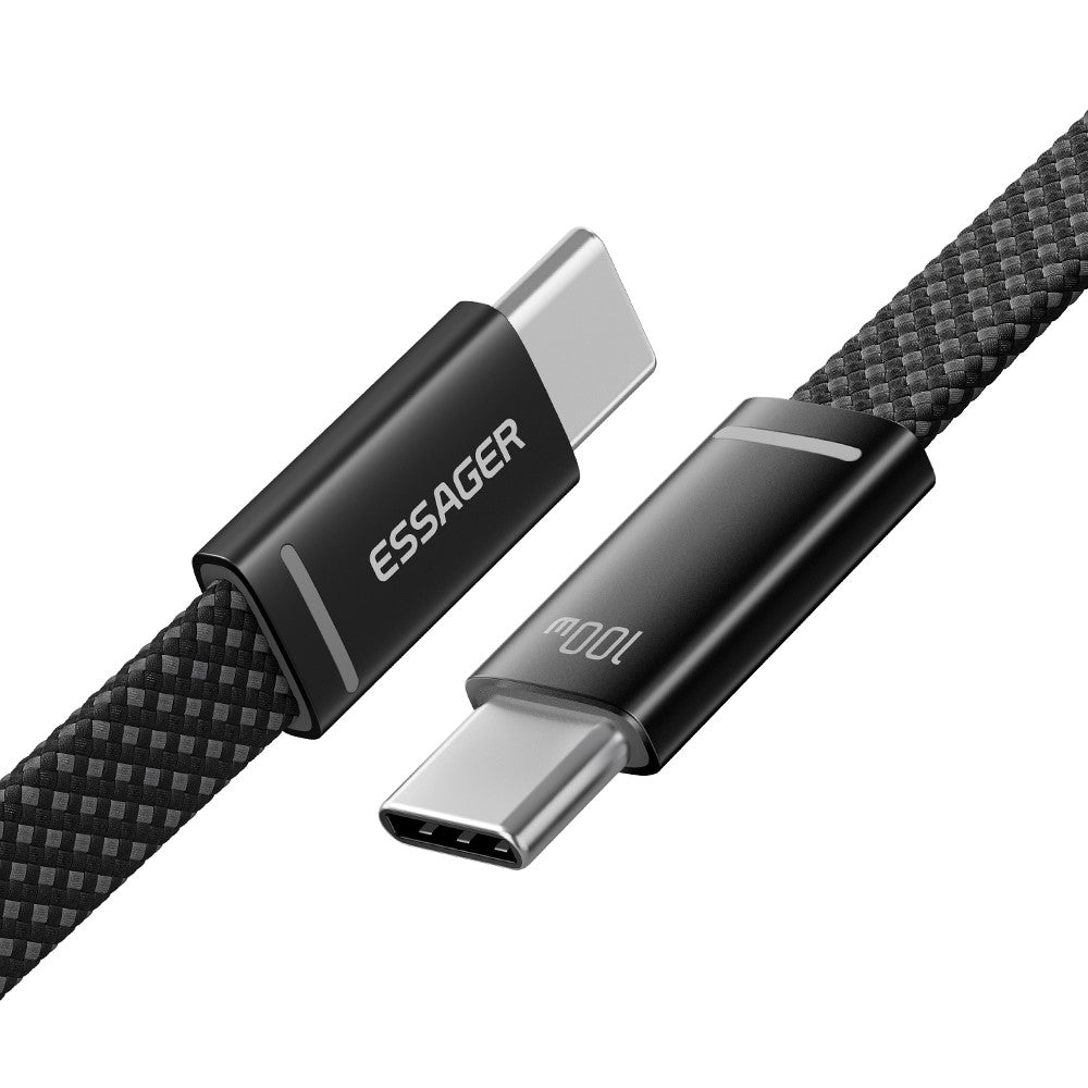 ESSAGER ES-X85 1m USB-C to USB-C Cable 100W PD Fast Charging 480Mbps Transfer Data Cable