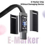 ESSAGER ES-X85 1m USB-C to USB-C Cable 100W PD Fast Charging 480Mbps Transfer Data Cable