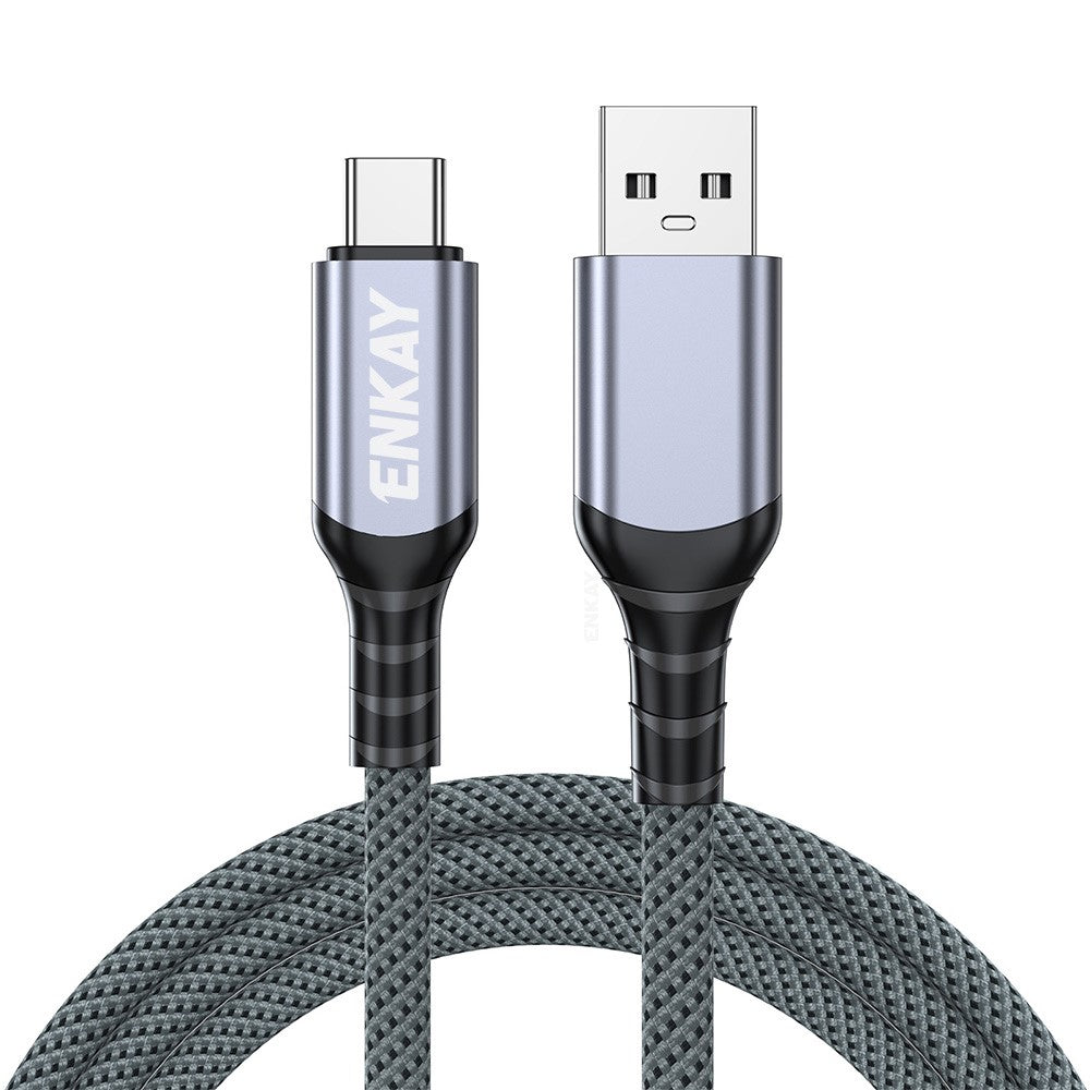 ENKAY 1m USB 3.2 to Type-C Cable 60W Fast Charging 10Gbps High Speed Braided Data Cable