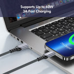 ENKAY 1m USB 3.2 to Type-C Cable 60W Fast Charging 10Gbps High Speed Braided Data Cable