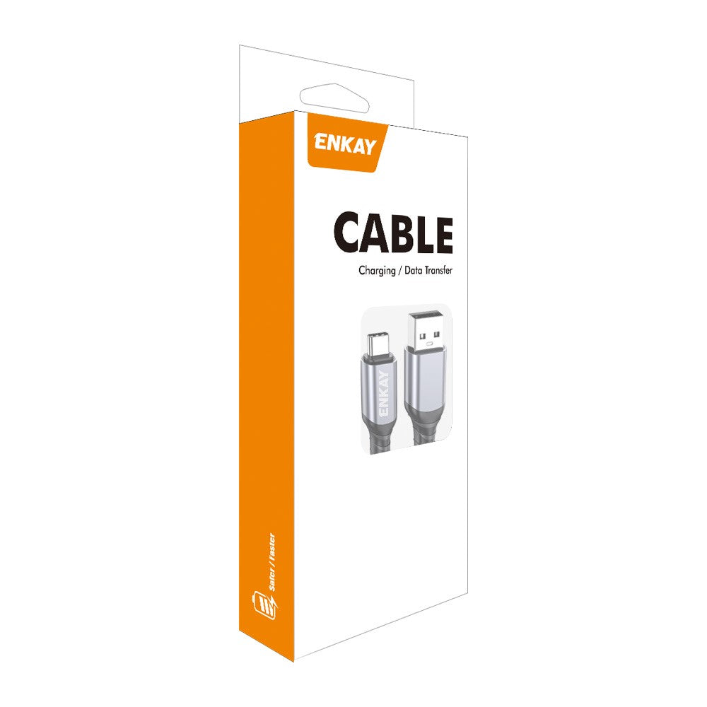 ENKAY 1m USB 3.2 to Type-C Cable 60W Fast Charging 10Gbps High Speed Braided Data Cable