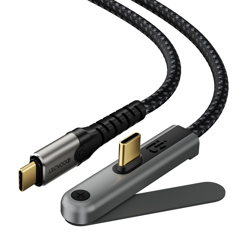 DOONJIEY 2m USB-C til USB-C Kabel PD 100W Hurtigopladning 4K / 60Hz 20Gbps Datakabel med Telefonstander