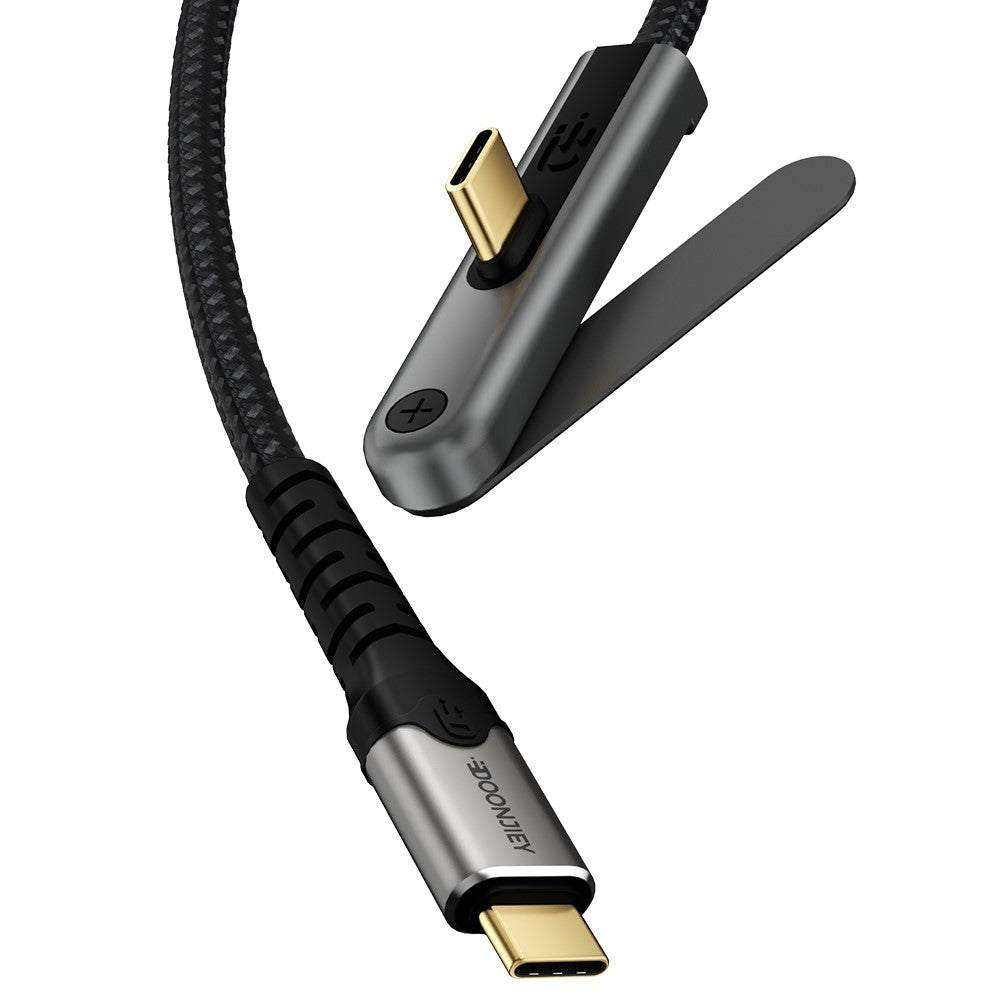 DOONJIEY 2m USB-C til USB-C Kabel PD 100W Hurtigopladning 4K / 60Hz 20Gbps Datakabel med Telefonstander