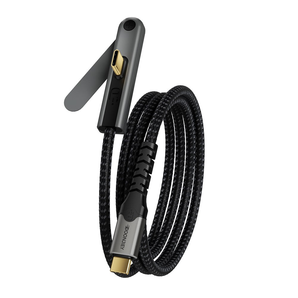 DOONJIEY 2m USB-C til USB-C Kabel PD 100W Hurtigopladning 4K / 60Hz 20Gbps Datakabel med Telefonstander