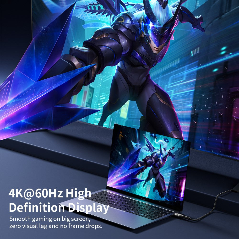 DOONJIEY 2m USB-C til USB-C Kabel PD 100W Hurtigopladning 4K / 60Hz 20Gbps Datakabel med Telefonstander