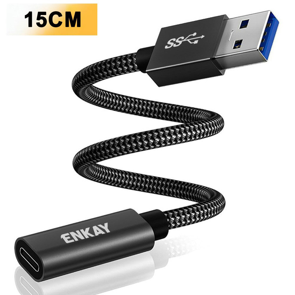 ENKAY ENK-AT136 15 cm 10 Gbps 60 W USB 3.2 Type-C hun til USB-A han adapterkabel