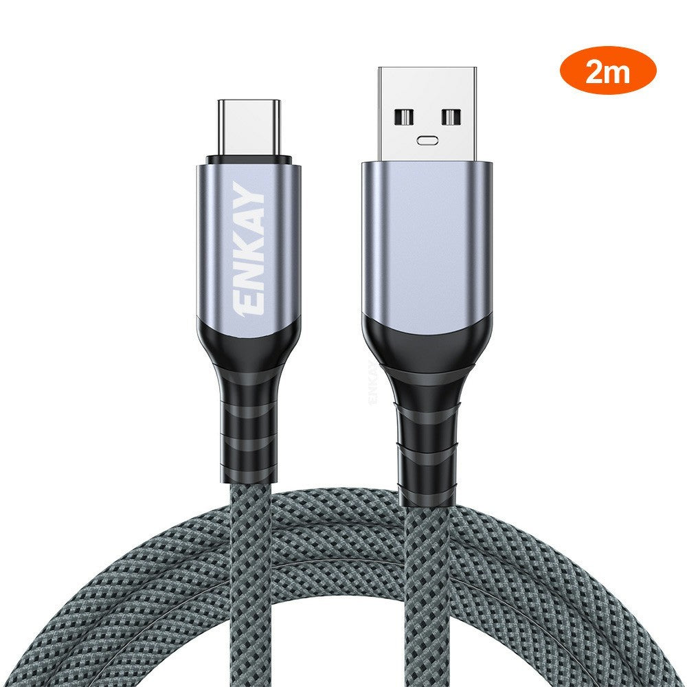 ENKAY 2m USB 3.2 Gen2 USB-A to USB-C Cable 60W Fast Charging 10Gbps High Speed Data Cable