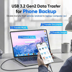 ENKAY 2m USB 3.2 Gen2 USB-A to USB-C Cable 60W Fast Charging 10Gbps High Speed Data Cable