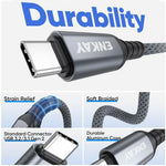 ENKAY 2m USB 3.2 Gen2 USB-A to USB-C Cable 60W Fast Charging 10Gbps High Speed Data Cable
