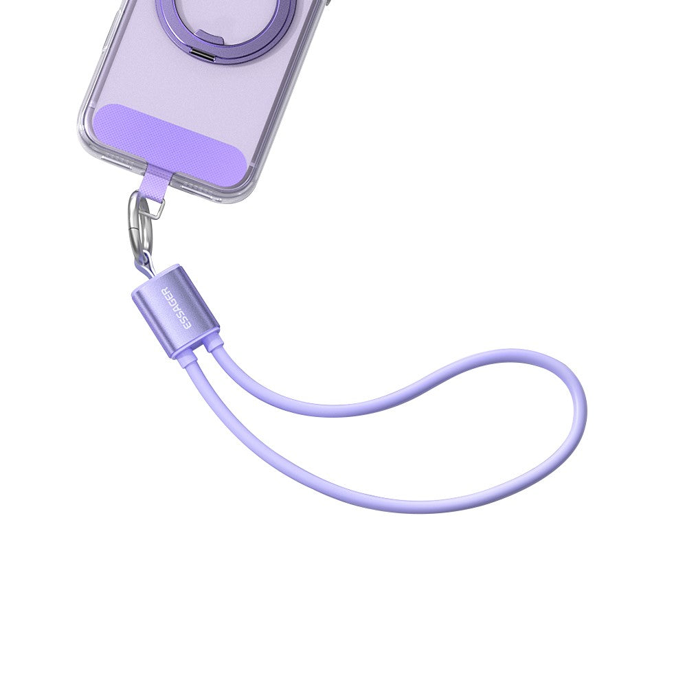 ESSAGER ES-X83 Type-C to Type-C 60W Lanyard Cable 2 in 1 Portable Charging Data Cable for Phone