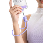 ESSAGER ES-X83 Type-C to Type-C 60W Lanyard Cable 2 in 1 Portable Charging Data Cable for Phone