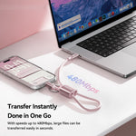 ESSAGER ES-X83 Type-C to Type-C 60W Lanyard Cable 2 in 1 Portable Charging Data Cable for Phone