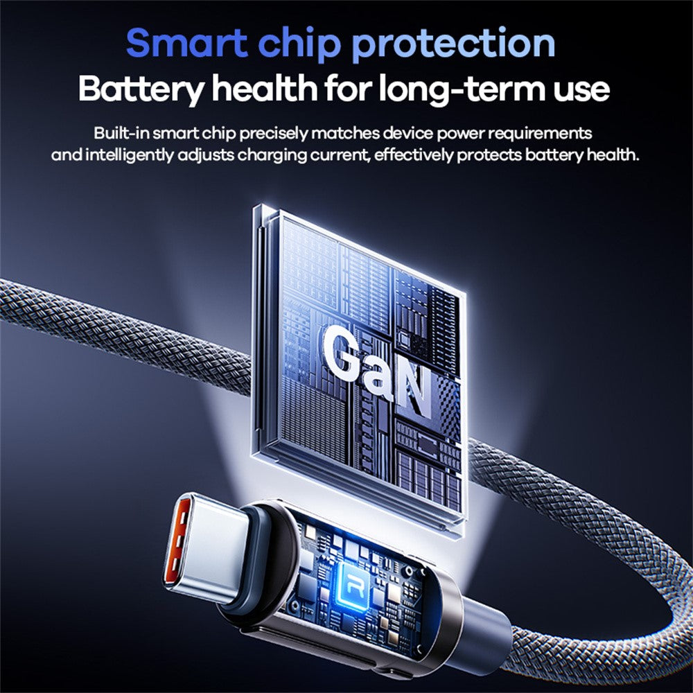 REMAX CB59 Armor 1.2m 240W Zinc Alloy Braided USB-C to USB-C Cable for MacBook Laptop Tablet