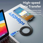 ESSAGER 1m 240W Fast Charging Digital Display 90-Degree USB-C to USB-C Data Cable