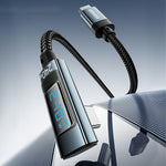 ESSAGER 1m 240W Fast Charging Digital Display 90-Degree USB-C to USB-C Data Cable