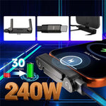 D-POWER 9204 1,5 m PD 240W hurtigopladende USB-C til USB-C datakabel med foldebeslag til smartphone-tablet