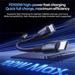 REMAX CB25 1.2m Dual USB-C Braided Data Cable 100W PD Fast Charging Aluminum Alloy Cord
