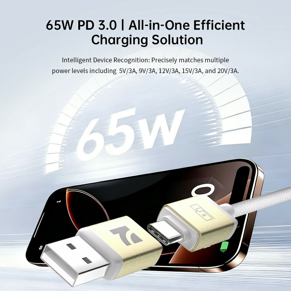 NCC 2m 4 in 1 Universal Charging Cable Braided Aluminum Alloy 65W PD Fast Charge Data Transfer Cord for iPhone iPad Android