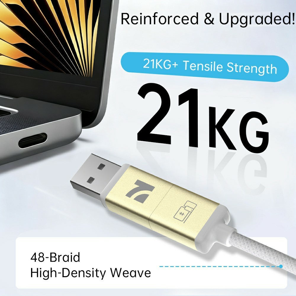 NCC 2m 4 in 1 Universal Charging Cable Braided Aluminum Alloy 65W PD Fast Charge Data Transfer Cord for iPhone iPad Android
